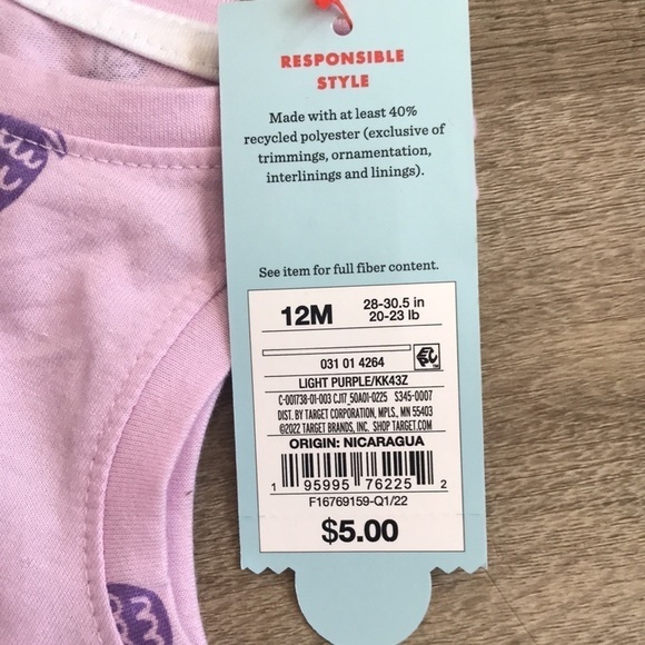4/$25 cat & Jack tank top purple pineapples 12 month - Picture 3 of 4